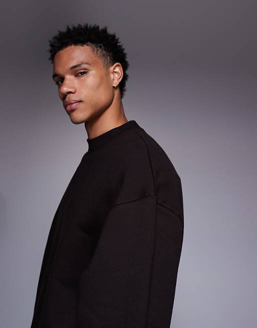 DESIGN Premium Heavyweight Oversized Sweatshirt In 400 Gsm Brown