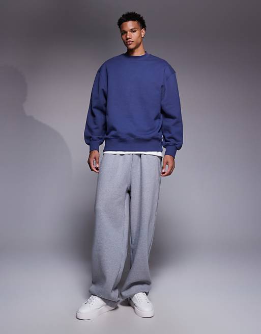DESIGN Premium Heavyweight Oversized Sweatshirt In 400 Gsm Blue