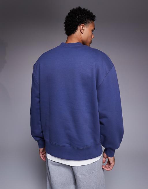 DESIGN Premium Heavyweight Oversized Sweatshirt In 400 Gsm Blue