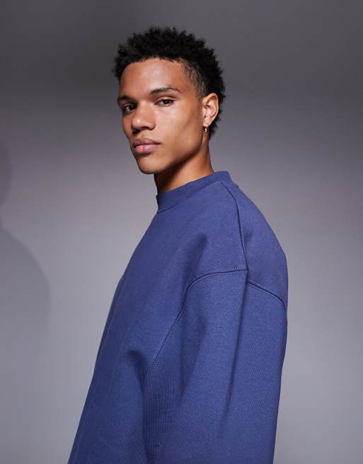 DESIGN Premium Heavyweight Oversized Sweatshirt In 400 Gsm Blue