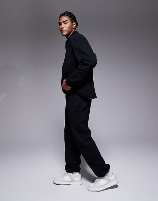 DESIGN Premium Heavyweight Slim Fit Jogger In 400gsms In Black