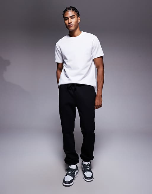 DESIGN Premium Heavyweight Slim Fit Joggers In 400gsm In Black