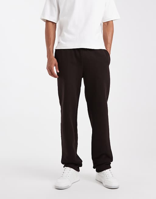 DESIGN Premium Heavyweight Straight Leg Jogger In 400gsm Brown