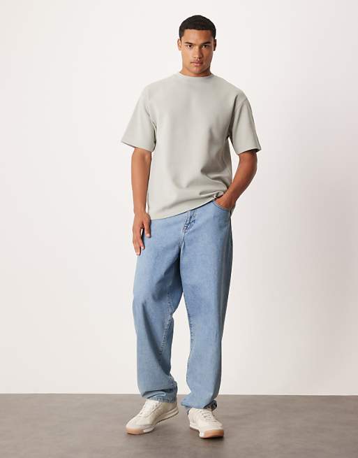 DESIGN Premium Interlock Relaxed T-shirt In Light Green