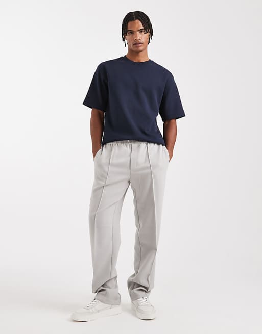 DESIGN Premium Interlock Relaxed T-shirt In Navy
