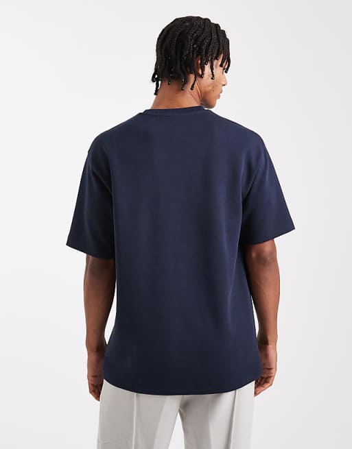 DESIGN Premium Interlock Relaxed T-shirt In Navy