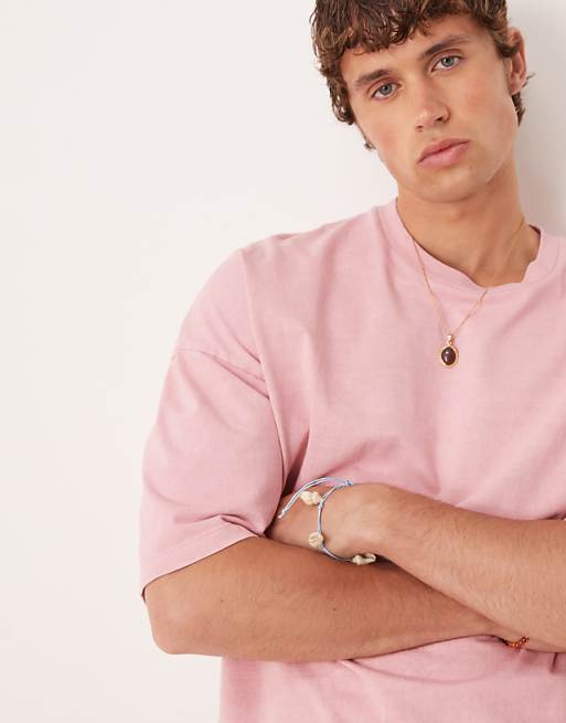 DESIGN Premium Oversized Heavyweight Boxy T-shirt In Washed Pink