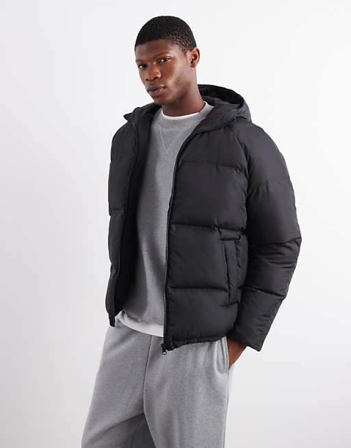 DESIGN Puffer Jacket In Black