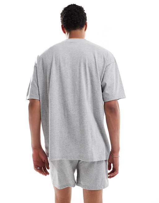 DESIGN Pyjama Set In Grey Marl
