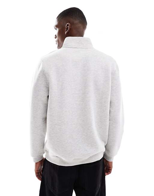 DESIGN Quarter Zip In Grey Marl