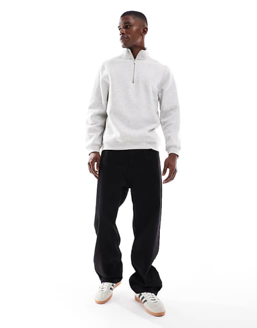 DESIGN Quarter Zip In Grey Marl