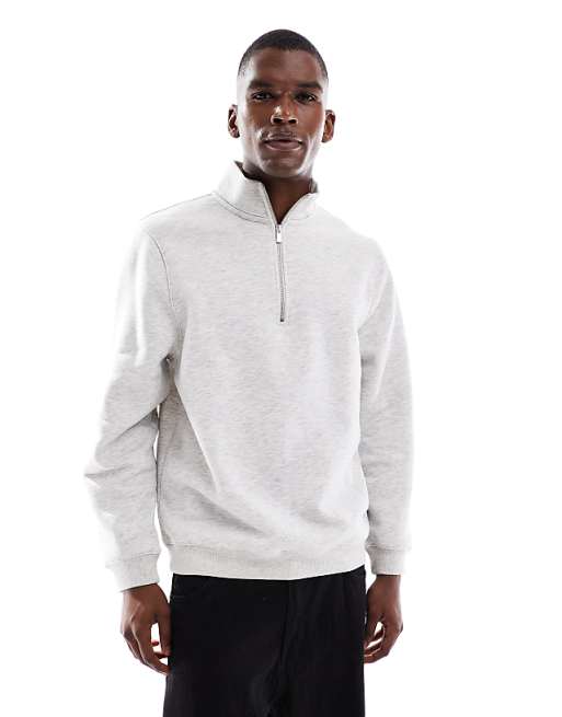 DESIGN quarter zip in grey marl