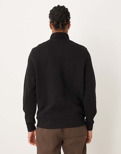 DESIGN Quarter Zip Sweatshirt In Black
