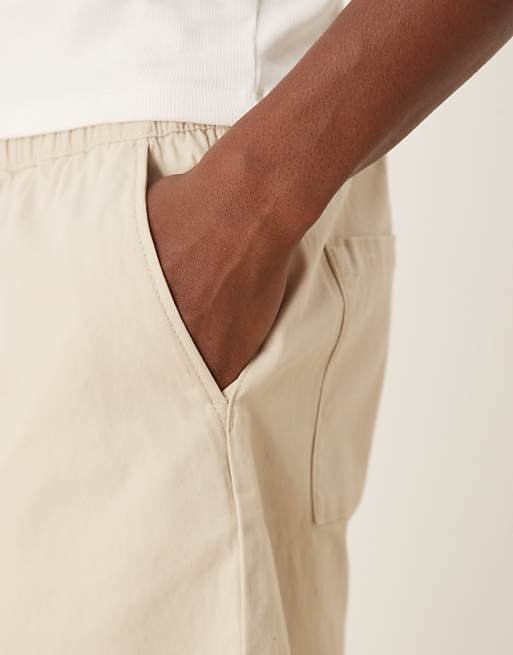 DESIGN Regular Length Pull On Bermuda Short In Stone