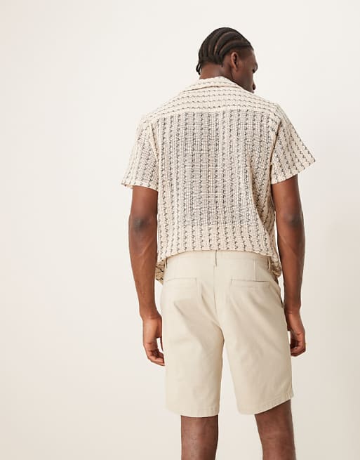 DESIGN Regular Length Skinny Chino Shorts In Stone
