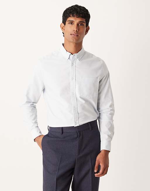 DESIGN regular oxford shirt in light blue
