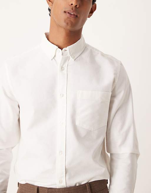 DESIGN Regular Oxford Shirt In White