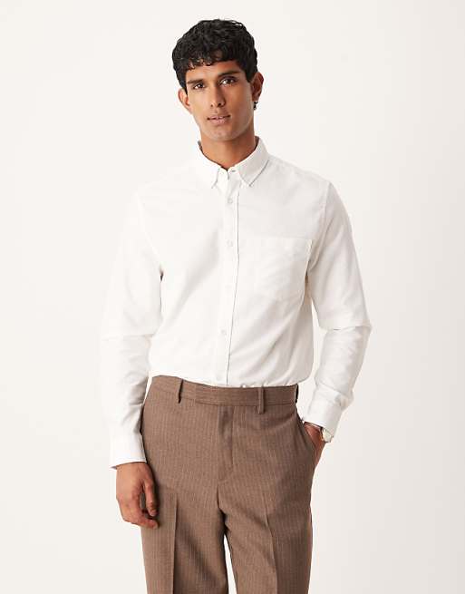 DESIGN Regular Oxford Shirt In White