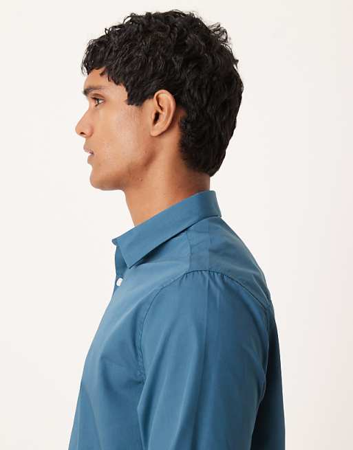 DESIGN Regular Poplin Shirt In Teal