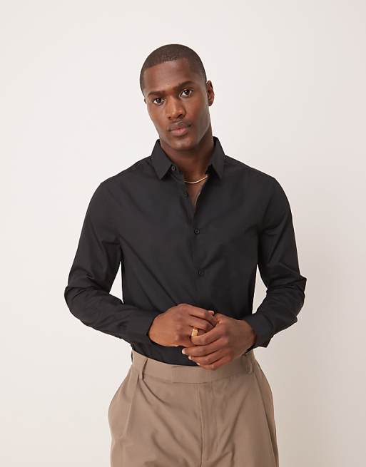 DESIGN regular shirt in black
