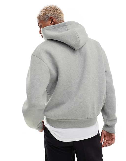 DESIGN Relaxed Boxy Hoodie In Grey Marl