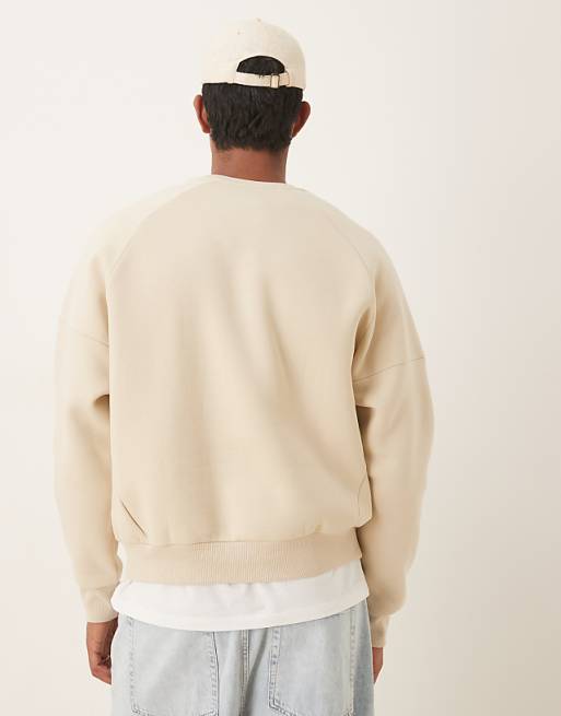 DESIGN Relaxed Boxy Sweatshirt In Beige