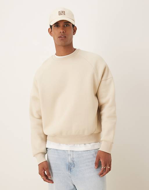 DESIGN relaxed boxy sweatshirt in beige