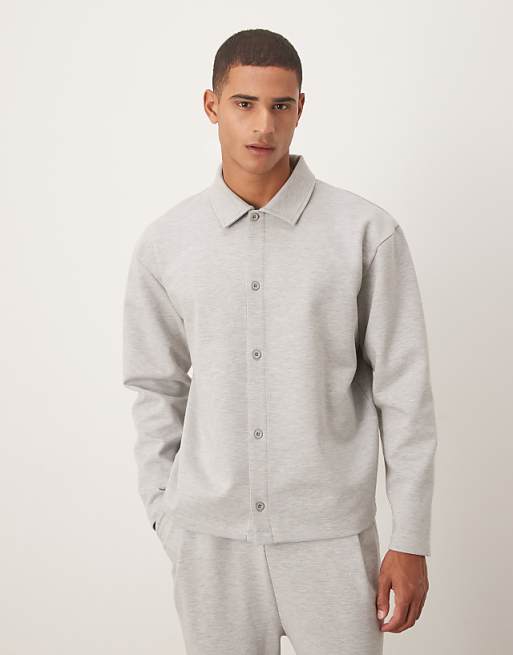 DESIGN relaxed button through jacket in light grey