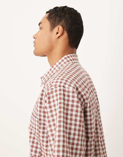 DESIGN Relaxed Check Shirt In Red