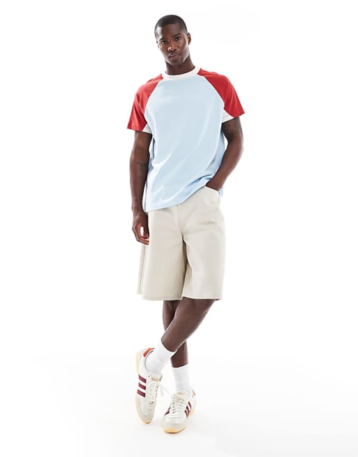 DESIGN Relaxed Contrast Raglan In Blue