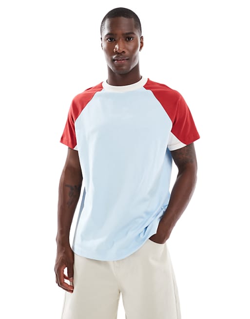 DESIGN relaxed contrast raglan in blue