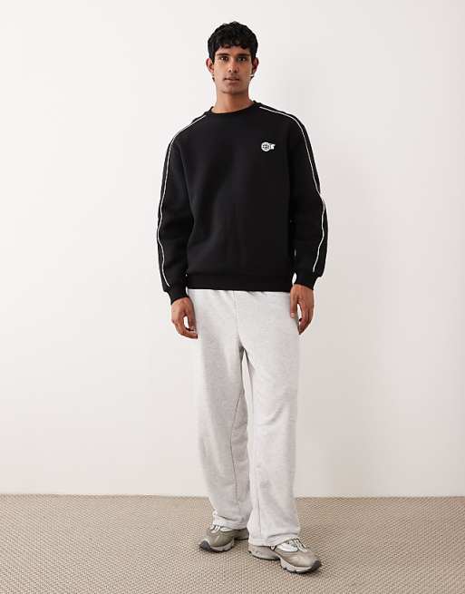 DESIGN Relaxed Fit Sweatshirt With Chest Print In Black