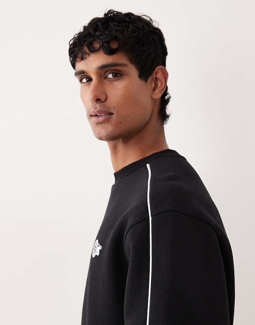 DESIGN Relaxed Fit Sweatshirt With Chest Print In Black