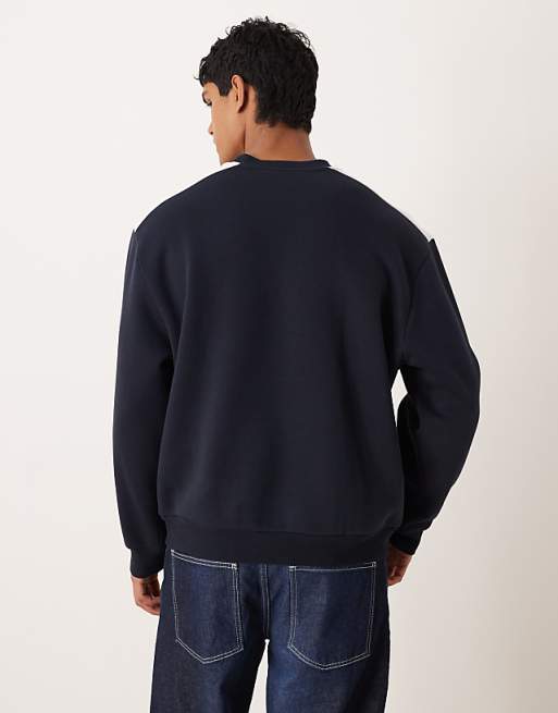 DESIGN Relaxed Fit Sweatshirt With Football Print In Navy