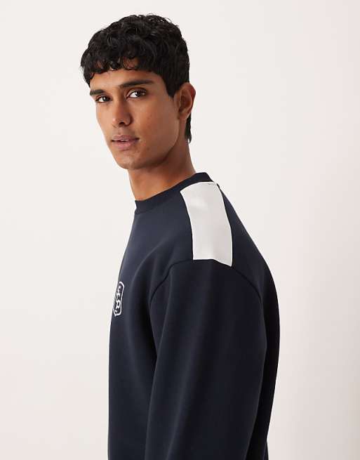 DESIGN Relaxed Fit Sweatshirt With Football Print In Navy