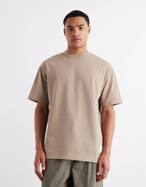 DESIGN Relaxed Fit T-shirt With Back Print Detail In Greige