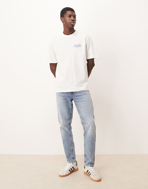 DESIGN Relaxed Fit T-shirt With Bubble Print Detail In Ecru