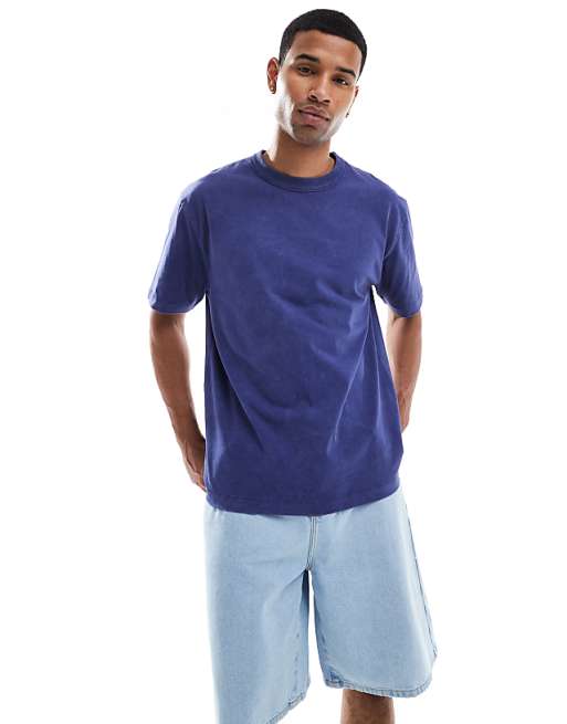 DESIGN Relaxed Fit T-shirt With Serene Graphic In Washed Blue