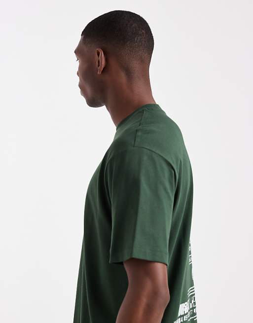 DESIGN Relaxed Fit T-shirt With Souvenir Print In Dark Green