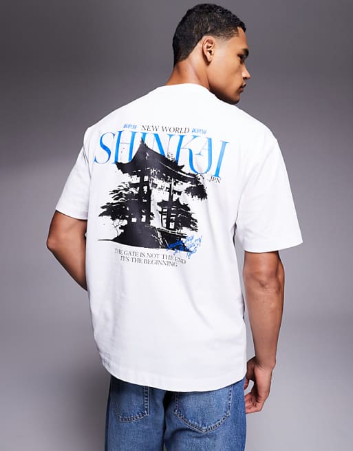 DESIGN relaxed fit t-shirt with souvenir print in white