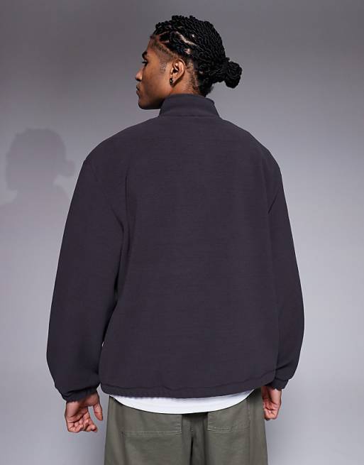 DESIGN Relaxed Fleece Sweatshirt In Charcoal