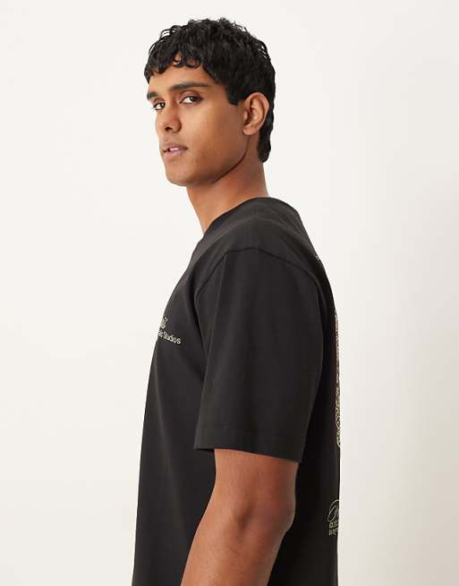 DESIGN Relaxed Heavyweight T-shirt With Back Print In Black
