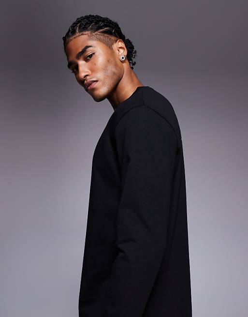 DESIGN Relaxed Long Sleeve T-shirt With Celestial Spine Graphic In Black