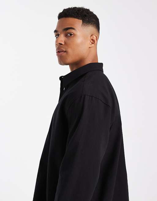 DESIGN Relaxed Overhead Shirt In Black
