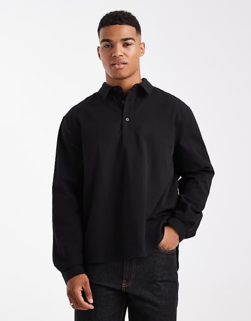 DESIGN relaxed overhead shirt in black