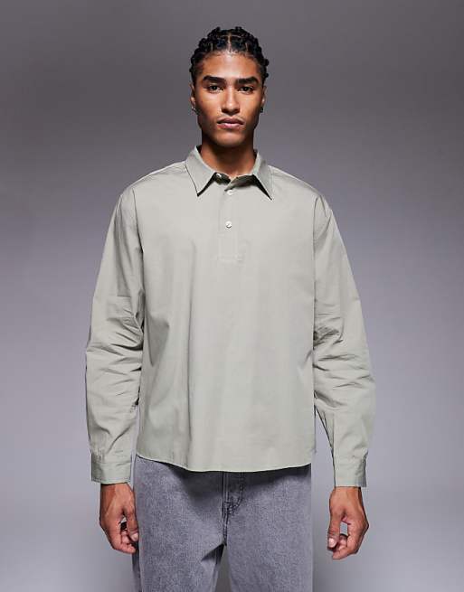 DESIGN relaxed overhead shirt in sage