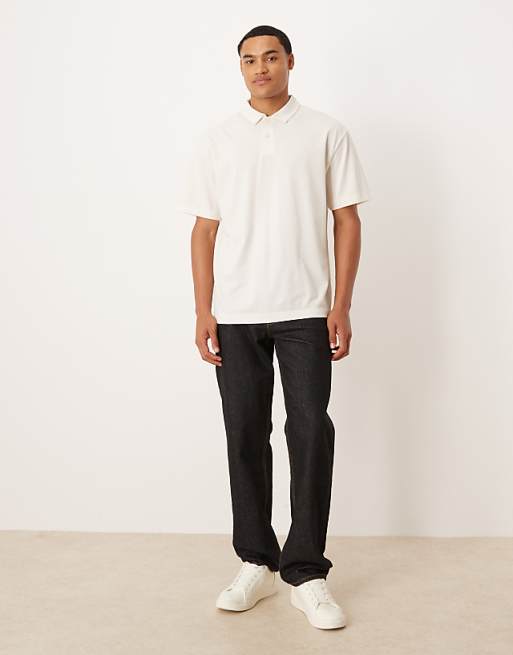 DESIGN Relaxed Polo In Cream Pique