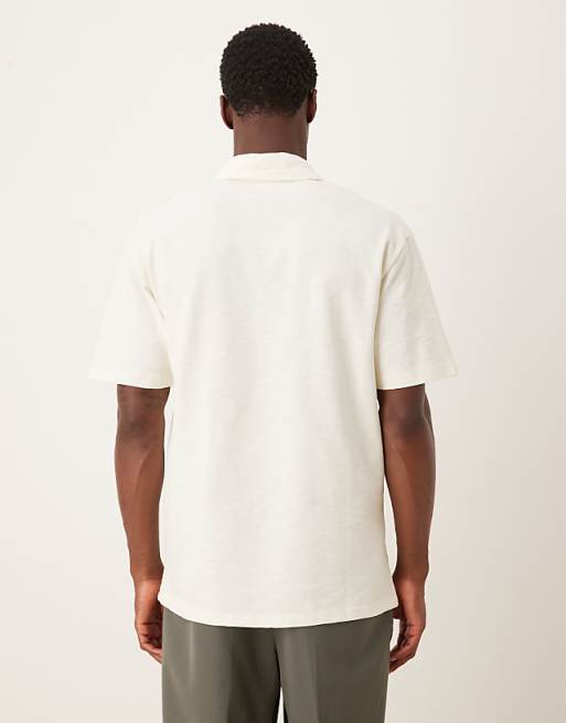 DESIGN Relaxed Polo In Cream Texture