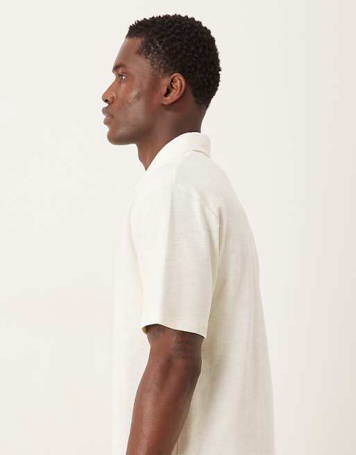 DESIGN Relaxed Polo In Cream Texture