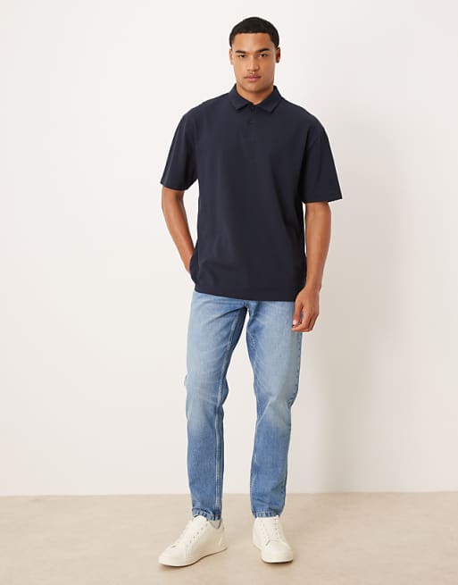 DESIGN Relaxed Polo In Navy Pique